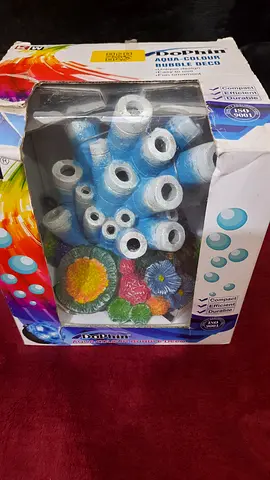 Coral Aquarium Ornament Bubbles maker with multi color light - Decoration for Fresh and Salt water