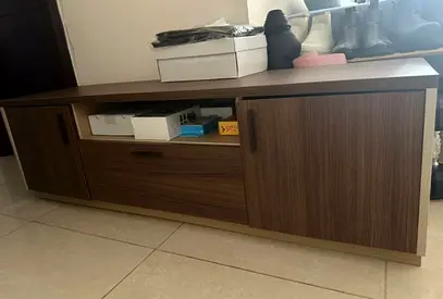 Low wooden TV unit / media console in good condition