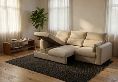 Ikea eskilstuna L shape sofa bed under storage