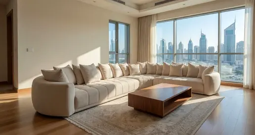 Beige imperial corner sofa