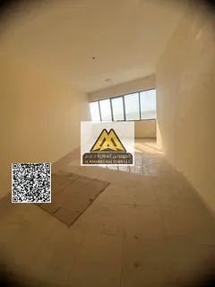 For annual rent: A three-bedroom apartment with a living room, located on the first row of Ajman Cor