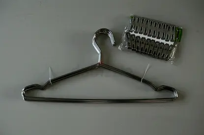 Stainless Steel Clothes Hanger (10 pieces) with Pack of Clips (30 pieces)
