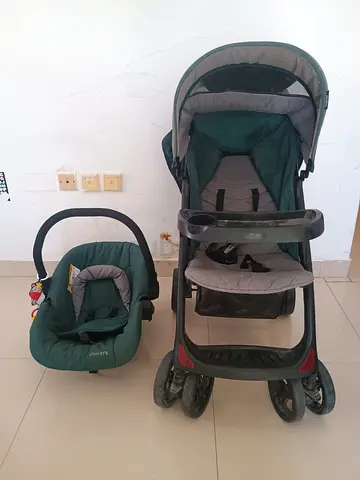 Green Infant Car Seat and Matching Stroller Set - Used, Good Condition