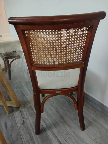 Solid Wood Dining Chair with Woven Cane Back