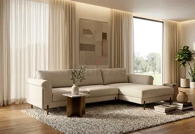 The loom collection Feather filled L Shape Sofa
