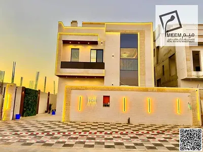 Villa for sale in Al Zahia, Ajman - 5 bedrooms, swimming pool, roof | Includes registration, ownership, electricity and water fees