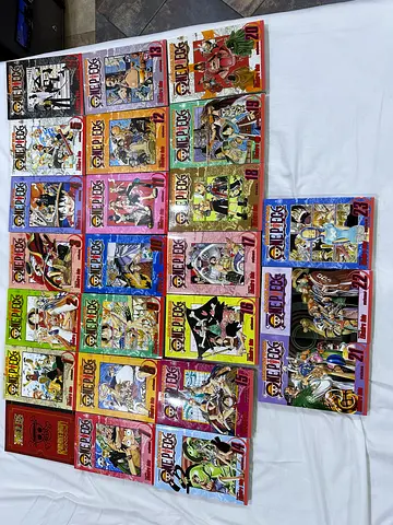 ONE PIECE MANGA VOLUME 1-23 EAST BLUE AND BAROQUE WORKS BOX SET IN ORIGINAL BOX + ROMANCE DAWN PILOT