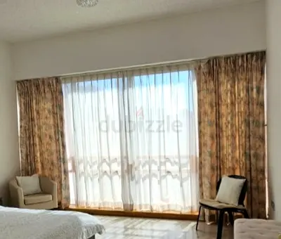 Full-Length Floral Curtains with Sheer Panels - Set for Large Window/Bedroom