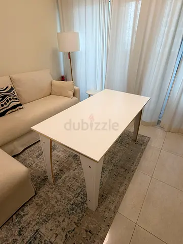 White Modern Rectangular Dining/Work Table — Excellent Condition