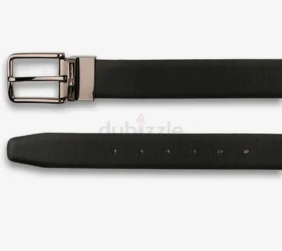 Tommy Hilfiger Black Leather Reversible Mens Belt with Silver Buckle
