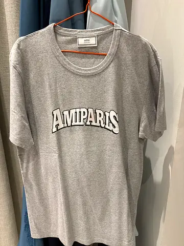 Grey AMIPARIS Graphic Cotton T‑Shirt, Size M