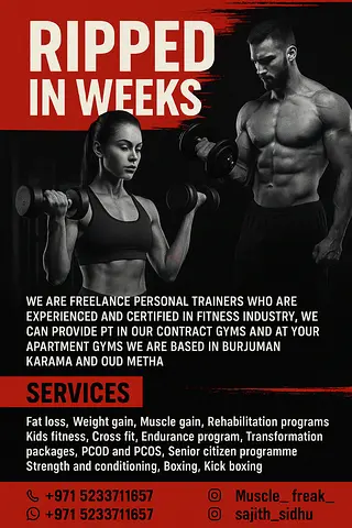 Hai iam sajith a professional freelance fitness trainer who is ready to help you out to get in shape