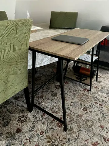 High quality Simple wood-top study/console Desk with metal frame - and Office chair