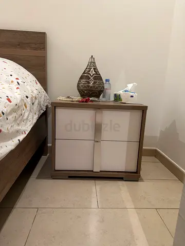 Wood  White Modern Bedside Nightstand - excellent condition