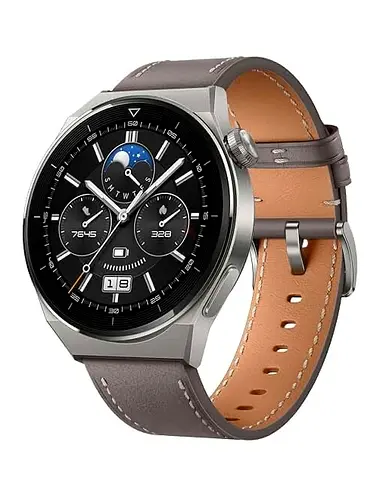 Stainless Smartwatch with Leather Strap - Classic Analog Watch Face