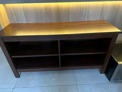 Solid Wood Open Bookcase / Console Table - Dark Brown