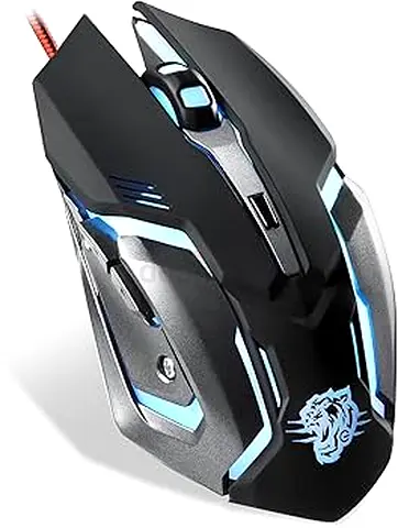 Wired RGB Gaming Mouse with DPI Switch and Side Buttons - Black