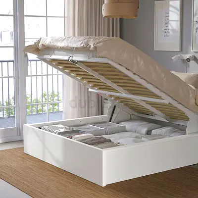 Must go before may12: 90% off! White Ottoman Storage King Size Bed + it’s mattress