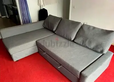 Grey L-shaped Sofa bed with Storage - Comfortable 3-seater Chaise