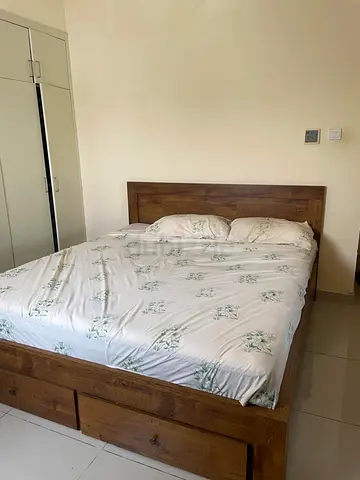 Solid Wood Double Bed with Under-Storage with mattress - perfect Condition