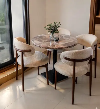 Modern Round Dining Table Set with Chairs – Custom Made Dining Furniture for UAE Homes
