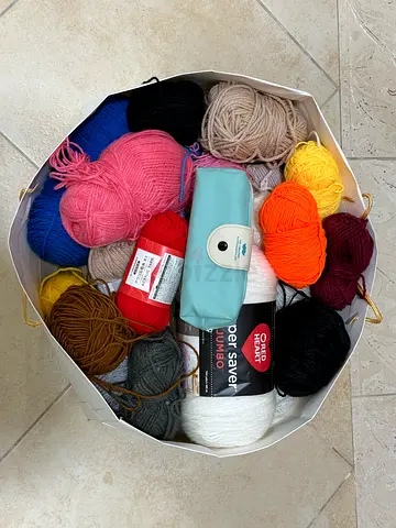Mixed Lot of Yarn Balls and Knitting Supplies – Assorted Colors