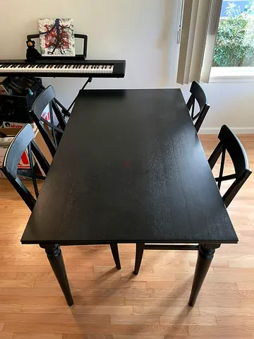 IKEA INGATORP RECTANGULAR DINNING TABLE WITH FOR 4 CHAIRS FOR SALE