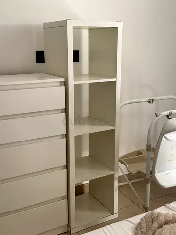 2pcs IKEA White Narrow 4-Shelf and 3-Shelf Storage Unit - Good Condition