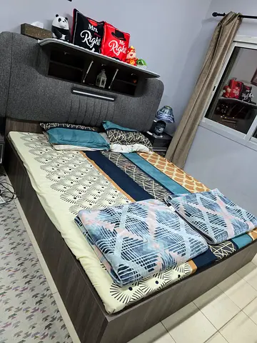 Bedroom set with bed, Dressing Table, cupboard and side table - Good Condition