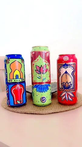 Hand-Painted Decorative Recycled Cans planter