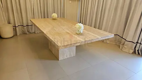 Crate Barral dining table with six chairs in great condition