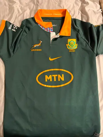 South Africa Springboks Rugby Jersey (Green, Nike, MTN Sponsor) - Size L