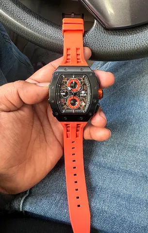 Tsar Bomba Chronograph Watch with Orange Silicone Strap