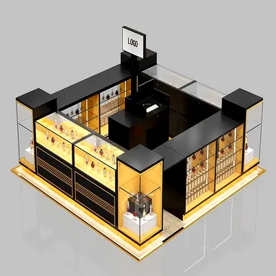 ​Luxury Matte Black  Gold Retail Kiosk