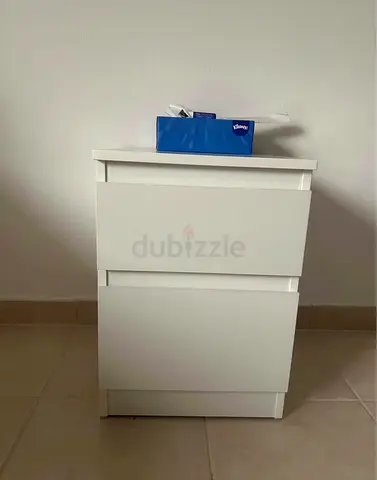 White 2-Drawer Bedside Nightstand and bookshelf/drawers - Good Condition