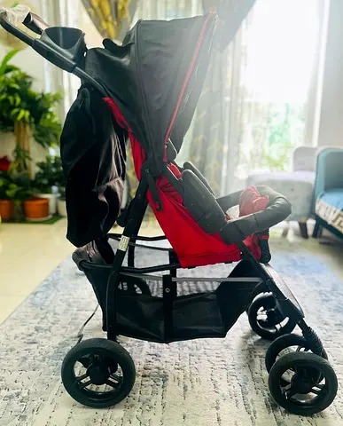 Lightweight Red and Black Standard Stroller - Good Condition