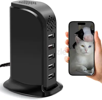 Hidden Camera USB Charger WiFi Spy Camera 5-Port USB Hub HD 1080P Wireless Portable Home Security