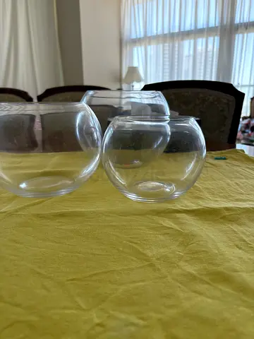 Set of 3 Small Clear Glass Bowls - Used, Good Condition