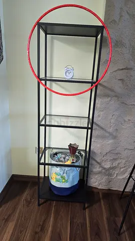 Black Metal 4-Tier Shelving Unit / Open Bookcase