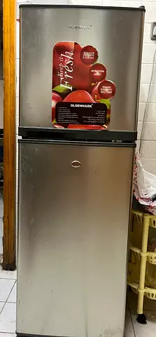 Used Olsenmark Double-Door Refrigerator - Stainless Steel Finish