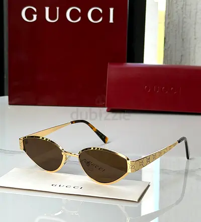 Gucci Gold Frame Brown Lens Sunglasses - Authentic