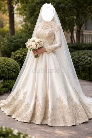 Bridal/evening/party modest full sleeve dress