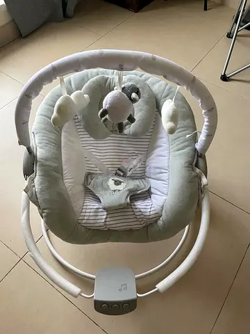 Light Grey Baby Swing/Bouncer with Toy Bar - Good Condition