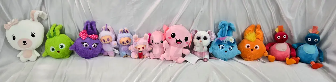 Lot of 13 Plush Stuffed Animals - Assorted Cute Soft Toys, Gently Used