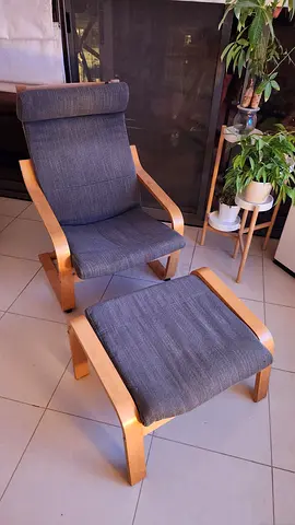 Ikea Arm Chair and footstool
