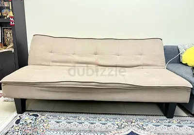 Beige Convertible Sofa Bed - Good Condition