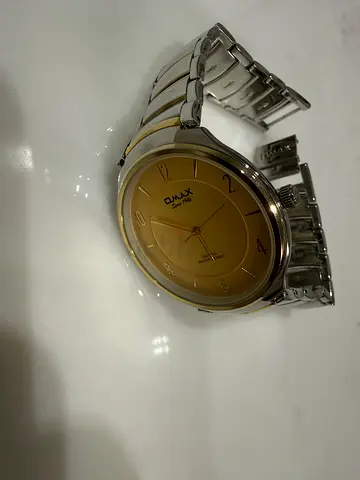 Mens Classic Silver-Gold Analog Wristwatch — Working, Light Wear