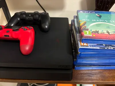 Sony PS4 slim with Dual Controllers and Game Discs