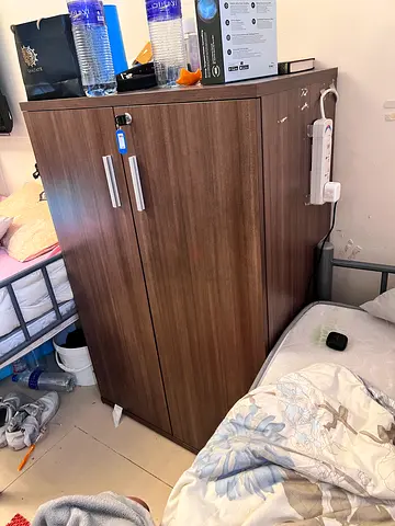 Compact wooden wardrobe / storage cabinet - good condition