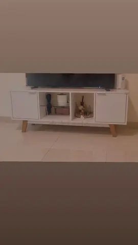 White Low TV Cabinet / Entertainment Unit with Storage